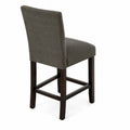 Barhocker Stoff Grau Holz