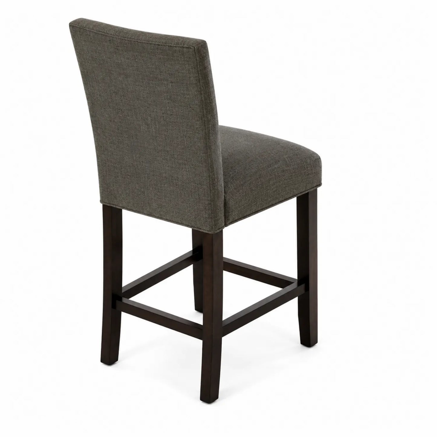 Barhocker Stoff Grau Holz