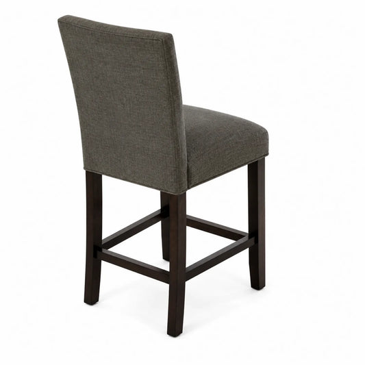Barhocker Stoff Grau Holz