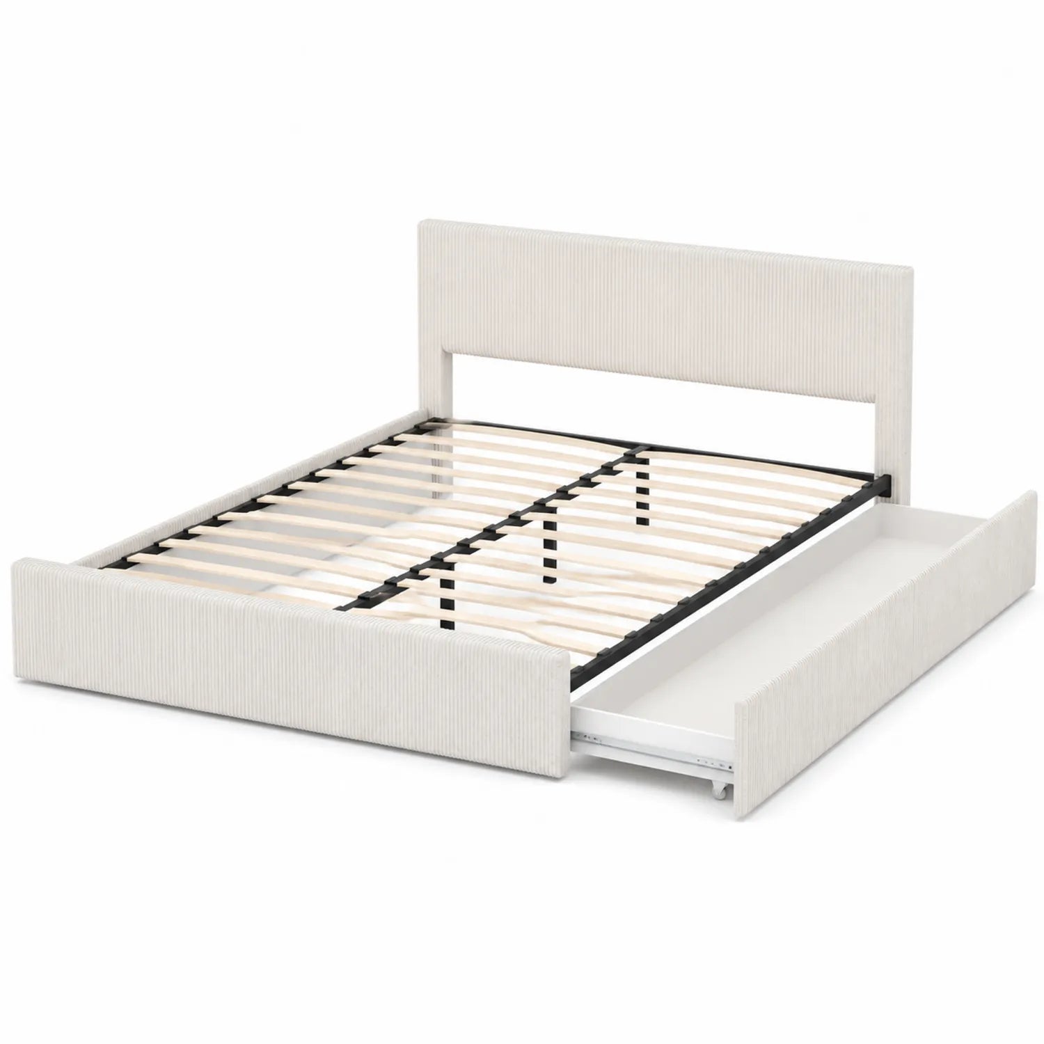 Bett mit Stauraum Beige 200x160 cm