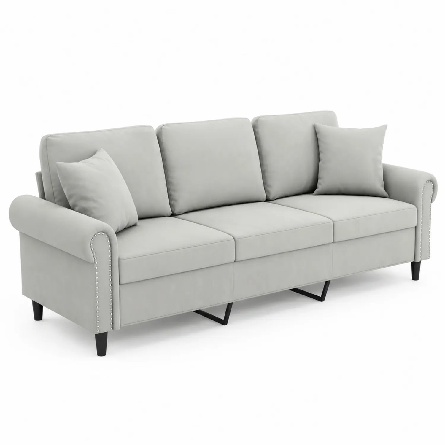 3-Sitzer Sofa Grau Polyester 210cm