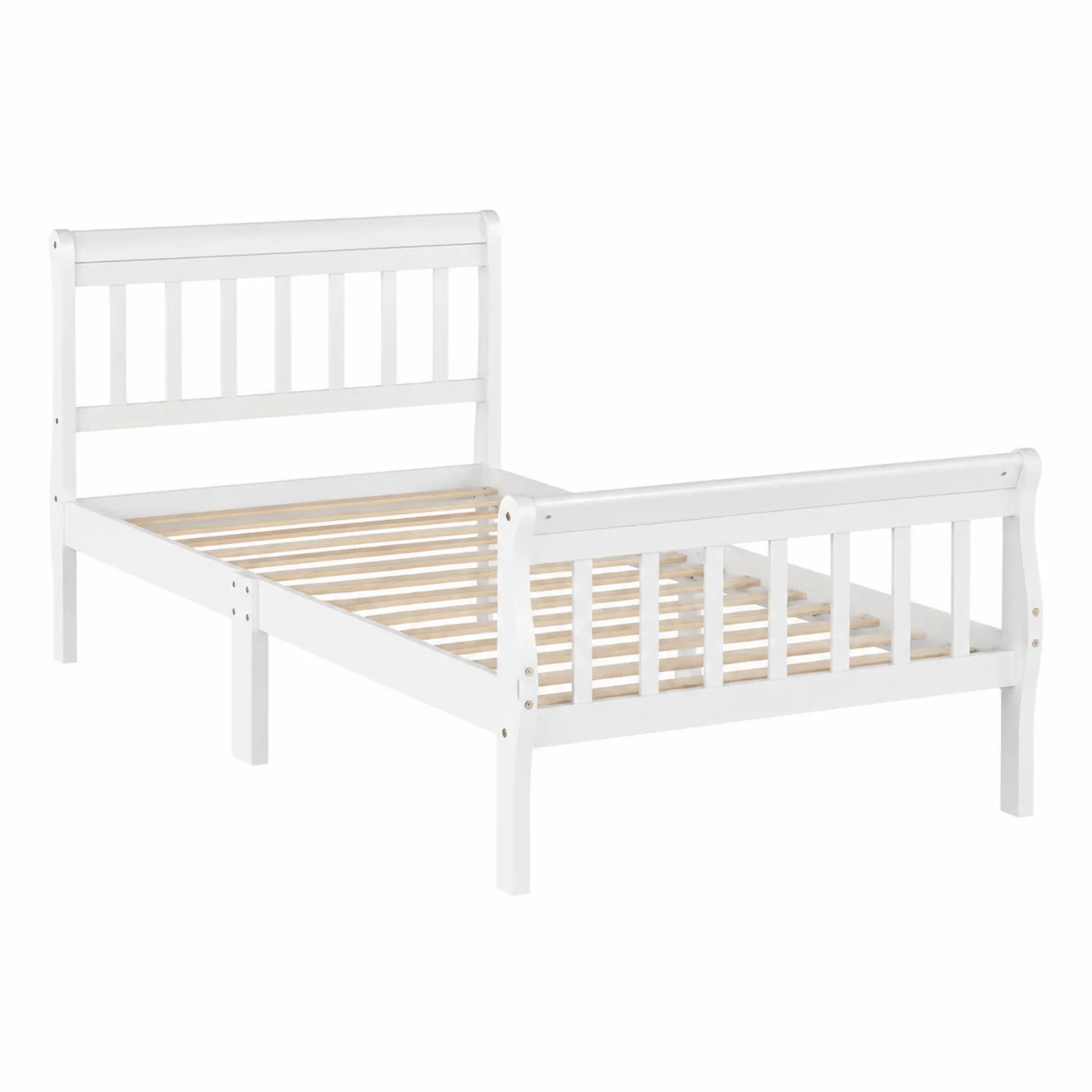 Einzelbett Holz Weiß 200x90 cm