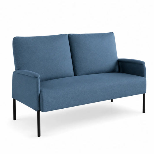 Zweisitzer Sofa Textil Blau Metall 140cm