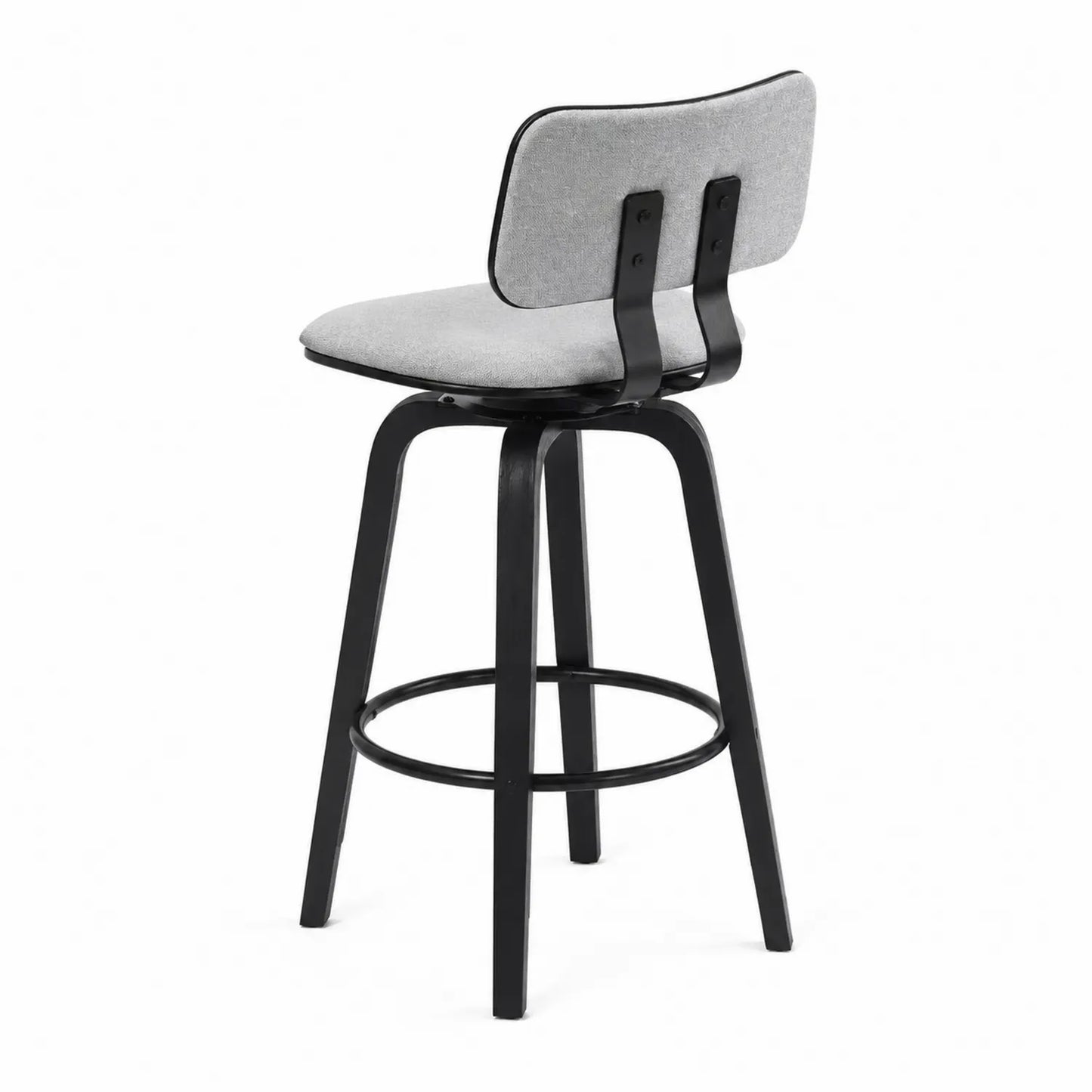 Metall Barhocker mit Polyestersitz, Schwarz/Grau, 110 cm