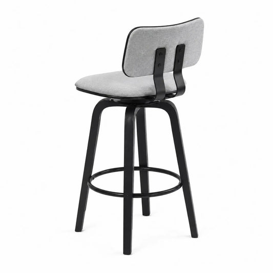 Metall Barhocker mit Polyestersitz, Schwarz/Grau, 110 cm