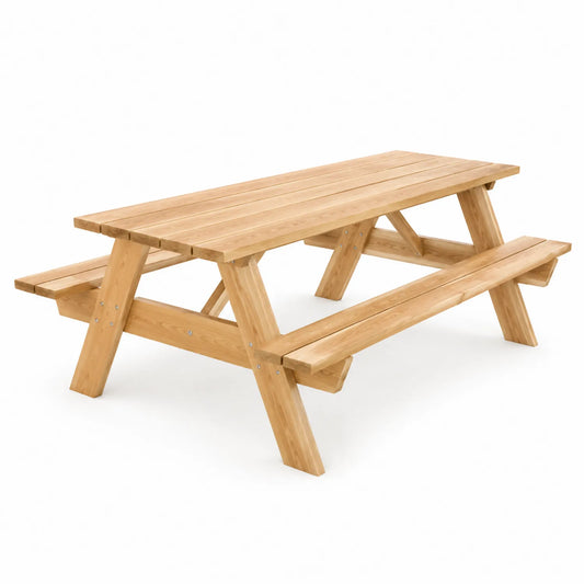 Kiefernholz Picknicktisch mit integrierten Bänken 180x150x75 cm