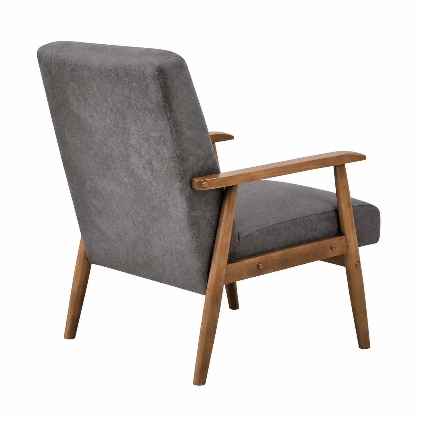 Sessel Retro-Stil Grau Holz Polyester